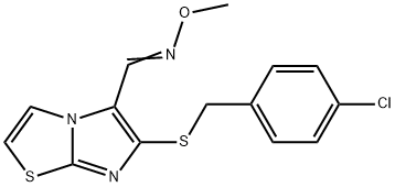 6-[(4-CHLOROBENZYL)SULFANYL]IMIDAZO[2,1-B][1,3]THIAZOLE-5-CARBALDEHYDE O-METHYLOXIME 结构式