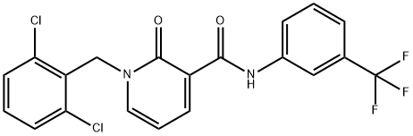 1-(2,6-Dichlorobenzyl)-2-oxo-N-[3-(trifluoromethyl)phenyl]-1,2-dihydro-3-pyridinecarboxamide 结构式