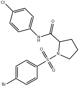 1-[(4-BROMOPHENYL)SULFONYL]-N-(4-CHLOROPHENYL)-2-PYRROLIDINECARBOXAMIDE 结构式