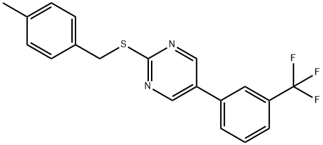 2-[(4-METHYLBENZYL)SULFANYL]-5-[3-(TRIFLUOROMETHYL)PHENYL]PYRIMIDINE 结构式