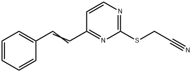 2-[(4-STYRYL-2-PYRIMIDINYL)SULFANYL]ACETONITRILE 结构式