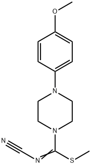 METHYL N-CYANO-4-(4-METHOXYPHENYL)TETRAHYDRO-1(2H)-PYRAZINECARBIMIDOTHIOATE 结构式
