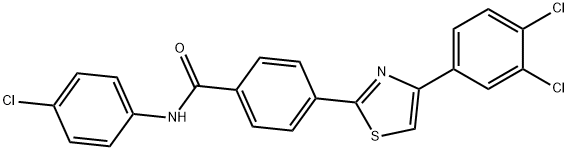 N-(4-CHLOROPHENYL)-4-[4-(3,4-DICHLOROPHENYL)-1,3-THIAZOL-2-YL]BENZENECARBOXAMIDE 结构式