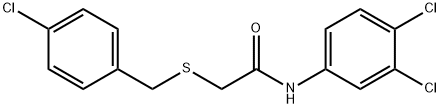 2-[(4-CHLOROBENZYL)SULFANYL]-N-(3,4-DICHLOROPHENYL)ACETAMIDE 结构式