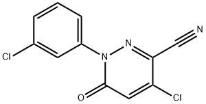 4-Chloro-1-(3-chlorophenyl)-6-oxo-1,6-dihydro-3-pyridazinecarbonitrile 结构式