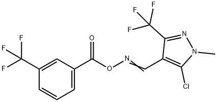 5-CHLORO-1-METHYL-3-(TRIFLUOROMETHYL)-4-[(([3-(TRIFLUOROMETHYL)BENZOYL]OXY)IMINO)METHYL]-1H-PYRAZOLE 结构式