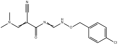 N-(([(4-CHLOROBENZYL)OXY]IMINO)METHYL)-2-CYANO-3-(DIMETHYLAMINO)ACRYLAMIDE 结构式