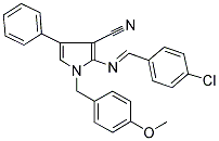 2-([(4-CHLOROPHENYL)METHYLENE]AMINO)-1-(4-METHOXYBENZYL)-4-PHENYL-1H-PYRROLE-3-CARBONITRILE 结构式