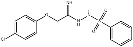 N'-[2-(4-CHLOROPHENOXY)ETHANIMIDOYL]BENZENESULFONOHYDRAZIDE 结构式