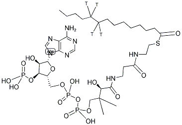 MYRISTOYL COENZYME A, [MYRISTOYL 9,10-3H] 结构式