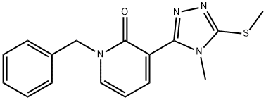 1-Benzyl-3-[4-methyl-5-(methylsulfanyl)-4H-1,2,4-triazol-3-yl]-2(1H)-pyridinone 结构式