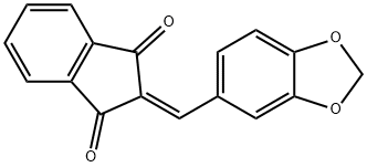 2-(苯并[D][1,3]二氧戊环-5-基甲基烯)-1H-茚-1,3(2H)-二酮 结构式