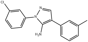 1-(3-氯苯基)-4-(间甲苯基)-1H-吡唑-5-胺 结构式