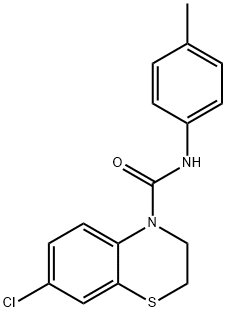 7-CHLORO-N-(4-METHYLPHENYL)-2,3-DIHYDRO-4H-1,4-BENZOTHIAZINE-4-CARBOXAMIDE 结构式