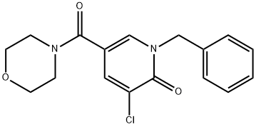 1-BENZYL-3-CHLORO-5-(MORPHOLINOCARBONYL)-2(1H)-PYRIDINONE 结构式