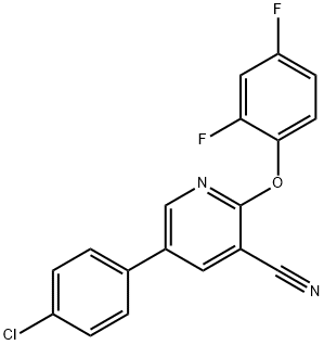 5-(4-CHLOROPHENYL)-2-(2,4-DIFLUOROPHENOXY)NICOTINONITRILE 结构式