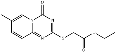 ETHYL 2-[(7-METHYL-4-OXO-4H-PYRIDO[1,2-A][1,3,5]TRIAZIN-2-YL)SULFANYL]ACETATE 结构式