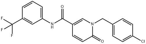 1-(4-CHLOROBENZYL)-6-OXO-N-[3-(TRIFLUOROMETHYL)PHENYL]-1,6-DIHYDRO-3-PYRIDINECARBOXAMIDE 结构式