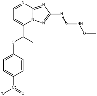 N'-METHOXY-N-(7-[1-(4-NITROPHENOXY)ETHYL][1,2,4]TRIAZOLO[1,5-A]PYRIMIDIN-2-YL)IMINOFORMAMIDE 结构式