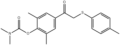 2,6-DIMETHYL-4-(2-[(4-METHYLPHENYL)SULFANYL]ACETYL)PHENYL N,N-DIMETHYLCARBAMATE 结构式