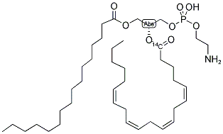 PHOSPHATIDYLETHANOLAMINE, L-ALPHA-1-PALMITOYL, 2-ARACHIDONYL, [ARACHIDONYL-1-14C] 结构式