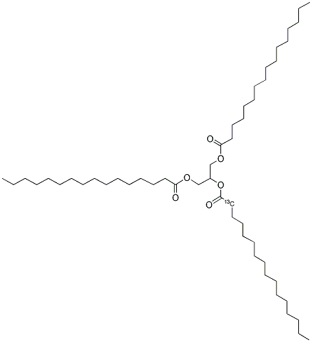 TRIPALMITIN (2-PALMITOYL-2-13C) 结构式