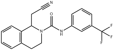 1-(CYANOMETHYL)-N-[3-(TRIFLUOROMETHYL)PHENYL]-3,4-DIHYDRO-2(1H)-ISOQUINOLINECARBOXAMIDE 结构式