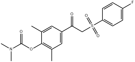 4-(2-[(4-FLUOROPHENYL)SULFONYL]ACETYL)-2,6-DIMETHYLPHENYL N,N-DIMETHYLCARBAMATE 结构式