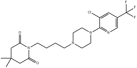 1-(4-(4-[3-CHLORO-5-(TRIFLUOROMETHYL)-2-PYRIDINYL]PIPERAZINO)BUTYL)-4,4-DIMETHYLDIHYDRO-2,6(1H,3H)-PYRIDINEDIONE 结构式