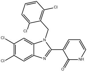 3-[5,6-DICHLORO-1-(2,6-DICHLOROBENZYL)-1H-1,3-BENZIMIDAZOL-2-YL]-2(1H)-PYRIDINONE 结构式