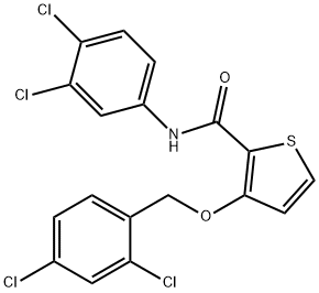 3-[(2,4-DICHLOROBENZYL)OXY]-N-(3,4-DICHLOROPHENYL)-2-THIOPHENECARBOXAMIDE 结构式