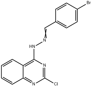 4-BROMOBENZENECARBALDEHYDE N-(2-CHLORO-4-QUINAZOLINYL)HYDRAZONE 结构式