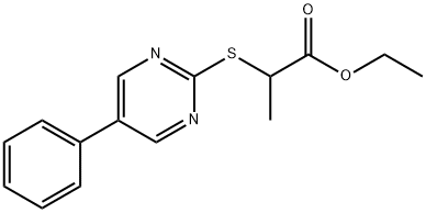 Ethyl 2-[(5-phenyl-2-pyrimidinyl)sulfanyl]propanoate 结构式