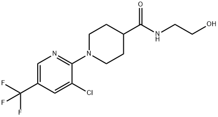 1-[3-CHLORO-5-(TRIFLUOROMETHYL)-2-PYRIDINYL]-N-(2-HYDROXYETHYL)-4-PIPERIDINECARBOXAMIDE 结构式