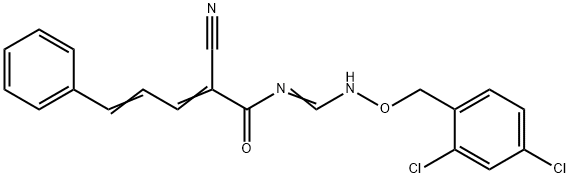 2-CYANO-N-(([(2,4-DICHLOROBENZYL)OXY]IMINO)METHYL)-5-PHENYL-2,4-PENTADIENAMIDE 结构式
