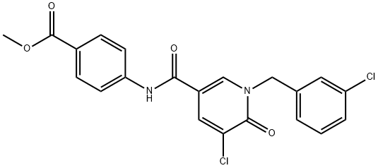 METHYL 4-(([5-CHLORO-1-(3-CHLOROBENZYL)-6-OXO-1,6-DIHYDRO-3-PYRIDINYL]CARBONYL)AMINO)BENZENECARBOXYLATE 结构式