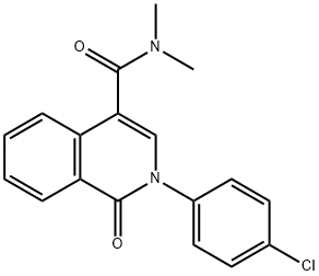 2-(4-CHLOROPHENYL)-N,N-DIMETHYL-1-OXO-1,2-DIHYDRO-4-ISOQUINOLINECARBOXAMIDE 结构式