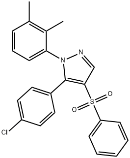 5-(4-CHLOROPHENYL)-1-(2,3-DIMETHYLPHENYL)-1H-PYRAZOL-4-YL PHENYL SULFONE 结构式