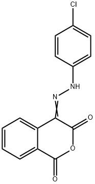 4-((4-氯苯基)二氮烯基)-1-羟基-3H-异色烯-3-酮 结构式