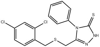 5-([(2,4-DICHLOROBENZYL)SULFANYL]METHYL)-4-PHENYL-4H-1,2,4-TRIAZOL-3-YLHYDROSULFIDE 结构式