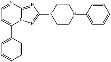 7-PHENYL-2-(4-PHENYLPIPERAZINO)[1,2,4]TRIAZOLO[1,5-A]PYRIMIDINE 结构式