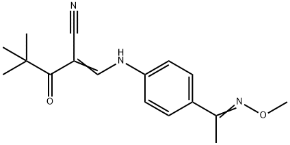 3-((4-(2-AZA-2-METHOXY-1-METHYLVINYL)PHENYL)AMINO)-2-(2,2-DIMETHYLPROPANOYL)PROP-2-ENENITRILE 结构式