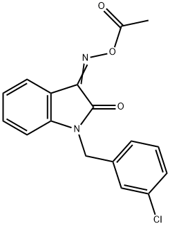 3-[(ACETYLOXY)IMINO]-1-(3-CHLOROBENZYL)-1,3-DIHYDRO-2H-INDOL-2-ONE 结构式
