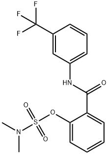 N,N-DIMETHYL(2-([3-(TRIFLUOROMETHYL)ANILINO]CARBONYL)PHENYL)SULFAMATE 结构式