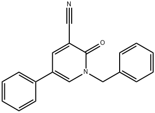 1-BENZYL-2-OXO-5-PHENYL-1,2-DIHYDRO-3-PYRIDINECARBONITRILE 结构式