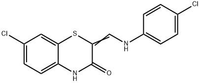 7-CHLORO-2-[(4-CHLOROANILINO)METHYLENE]-2H-1,4-BENZOTHIAZIN-3(4H)-ONE 结构式