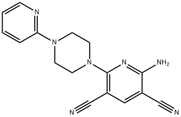 2-AMINO-6-[4-(2-PYRIDINYL)PIPERAZINO]-3,5-PYRIDINEDICARBONITRILE 结构式