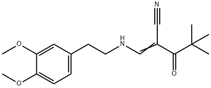 3-((2-(3,4-DIMETHOXYPHENYL)ETHYL)AMINO)-2-(2,2-DIMETHYLPROPANOYL)PROP-2-ENENITRILE 结构式