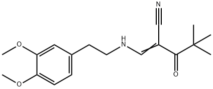 3-((2-(3,4-Dimethoxyphenyl)ethyl)amino)-2-(2,2-dimethylpropanoyl)prop-2-enenitrile 结构式