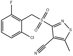 3-[(2-CHLORO-6-FLUOROBENZYL)SULFONYL]-5-METHYL-4-ISOTHIAZOLECARBONITRILE 结构式